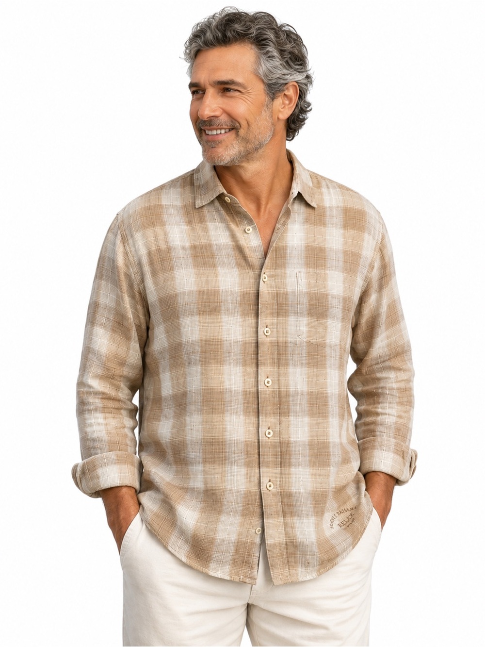 Tommy Bahama Men's
Plaid Button Down
Shirt XL Beige Brown Coastal
Long Sleeve